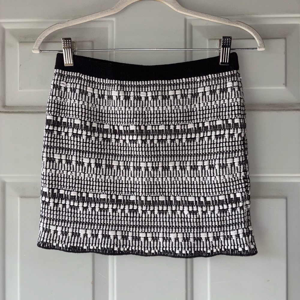 Helmut Lang white/black knit mini skirt size S